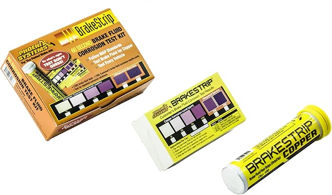 Phoenix Systems (3006-B) Brake Fluid Test Strip Kit, 100 Test Strips and 100 Rating Cards, BrakeStrip, FASCAR
