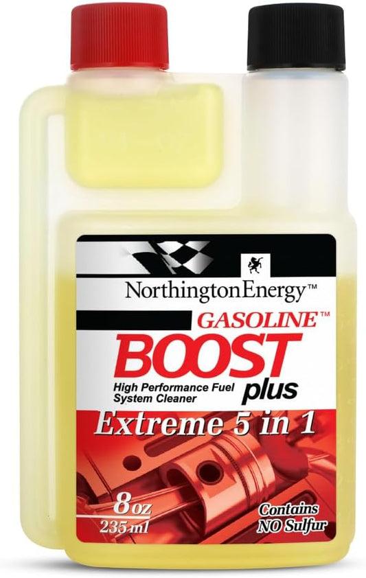 Gasoline Boost Plus 5-in-1 Fuel Injector Cleaner, 8oz Bottle Treats up to 200 Gallons of Fuels, Cleans Dirty Fuel Injectors, Increases MPG & Restores Engine Performance, No Sulfur, Made in USA