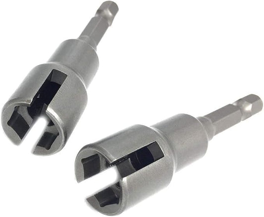 (2pc) Power Wing Nut Driver Set,Slot Wing nuts Drill Bit Socket Wrenches Tools Set,1/4" Hex Shank Drills Bits for Panel Nuts screws bolt