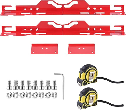 Wheel Alignment Tool Stainless Steel with 2 Measuring Tapes 5M, Alignment Tools Automotive - Precise Car Alignment Tool Kit, Versatile and Easy to Use (Red)