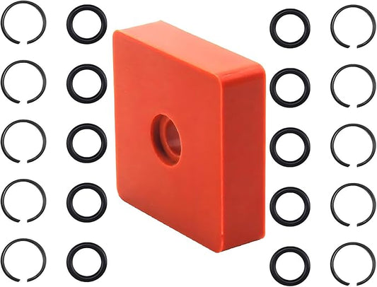 (10 Sets) 1/2 Inch Impact Wrench Retaining Ring Clips with O-Ring + Anvil Install Tool, Compatible with Milwaukee Electric/Pneumatic Cordless Impact Wrenches, Hog Rings for 1/2" Square Drive Sleeve
