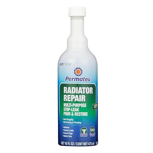 Permatex 30301 Radiator Repair - Stop Leak, 16 fl oz, Protecting Against Coolant Loss, Stopping Leaks and Seepage from Head Gaskets
