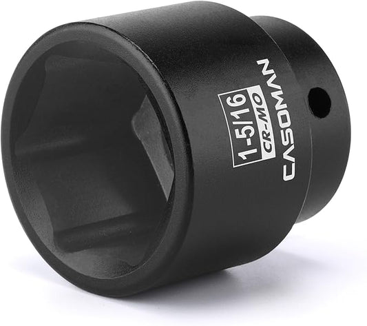 CASOMAN 1/2" Drive x 1-5/16" Impact Socket, 6-Point, SAE, CR-MO