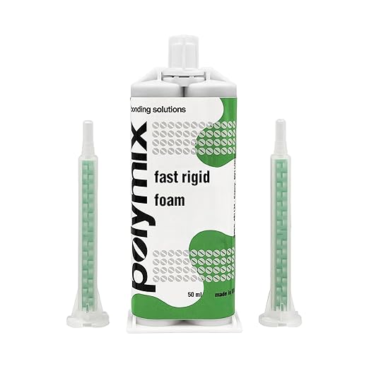 Polymix Fast White Foam 50ml Cartridge & Two Application Mixing Nozzles