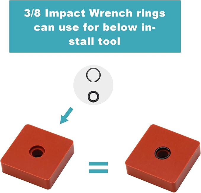 (10 Sets) 3/8" Impact Wrench Retaining Rings with O-Ring, Compatible with Electric/Pneumatic Cordless Wrench, Including Retainer Ring Anvil Install Tool