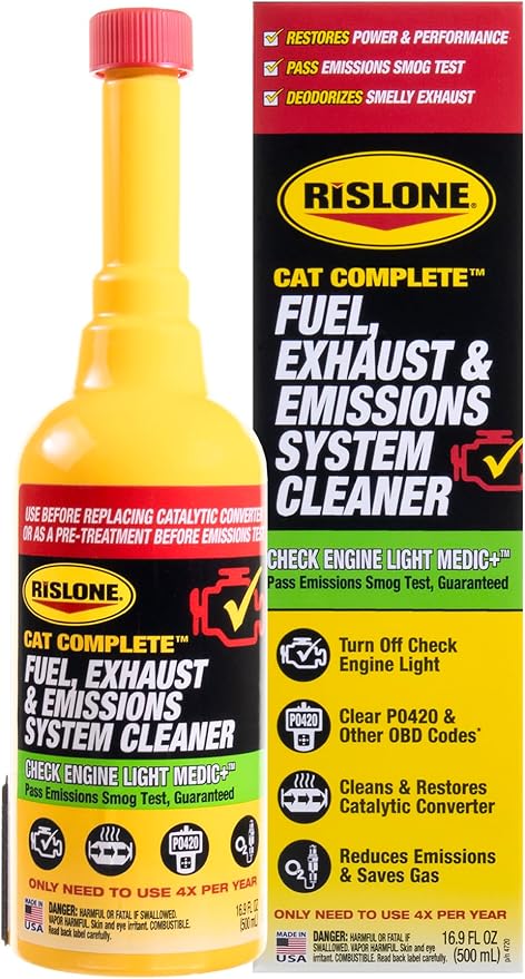 Rislone 4720 Cat Complete Fuel, Exhaust and Emissions System Cleaner,16.9 oz. | Cleans Catalytic Converter, Reduces Emissions & Saves Gas