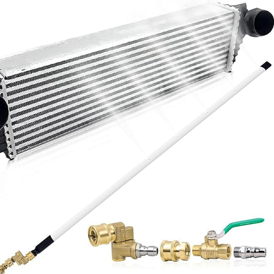 40 Inch Portable Radiator Cleaning Wand, 4500 PSI High Pressure Radiator Flush Tool with Valve Switch & Quick Connector, Stainless Steel Radiator Cleaner for Household, Cars, Trucks, SUV, RV