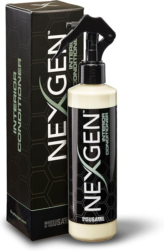 Nexgen Interior Conditioner (8oz) - Non-Greasy, UV-Blocking Formula - Fresh Leather Scent - On-the-Go Car Detailing - Car Cleaning Supplies - For Car Seats, Dashboards, Door Panels, & More