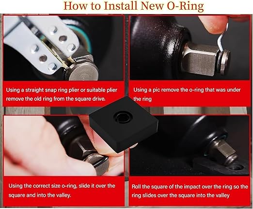 (20 Sets) 3/8" Impact Retaining Ring Clip Impact Friction Ring with O-Ring for Mmiwauukiiii Electric/Pneumatic Type Impact Wrench, Retainer Ring Anvil Install Tool Included