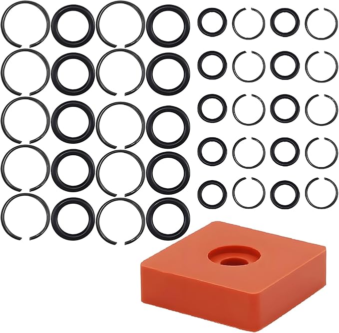 (10+10 Sets) 3/8" & 1/2" Impact Wrench Retainer Rings with O-Ring Kit Includes Retainer Ring Anvil Install Tool, Compatible with Milwaukee Electric/Pneumatic Impact Wrench