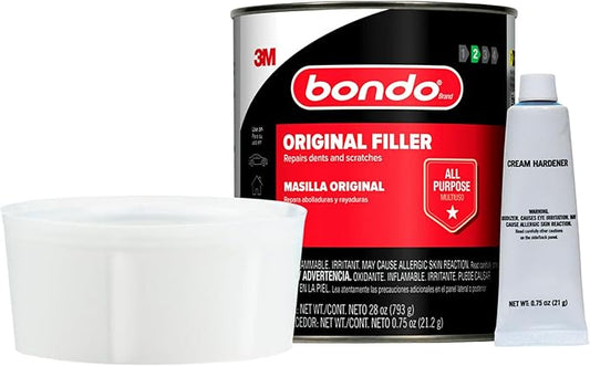 Bondo Body Filler, Original Formula for Fast, Easy Repair & Restoration for Your Vehicle, 00262, Filler 1.57 lb and Hardener 0.75 oz, 1 Can (OR-QT-ES)