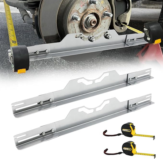 Wheel Alignment Tool with Tape Measures,Heavy Duty Toe Alignment Tool Plates,Car Front End Alignment Tool, Fast & Accurate Car Alignment Tool Kit (Silver)