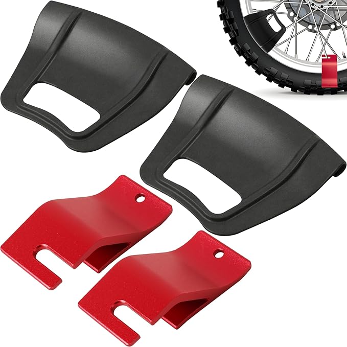 (2-Pack) Calvana Motorcycle Tire Bead Installation Holder Hook with 2 Detachable Tools, Dirt Bike Tire Installation and Changing Tools, Compatible with CRF, CR, KXF, KX, YZF, YZ, RM, RMZ - Red